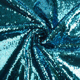 Reversibler Paillettenstoff Blau-Silber