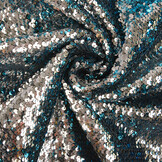 Reversible Sequin Fabric Blue-Silver