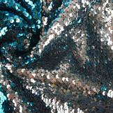 Omkeerbare Pailletten Stof Blauw-Zilver