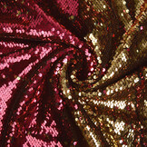 Omkeerbare Pailletten Stof Fuchsia-Goud