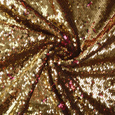 Omkeerbare Pailletten Stof Fuchsia-Goud