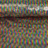Reversibler Paillettenstoff Regenbogen-Silber Glitzer