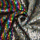 Omkeerbare Pailletten Stof Regenboog-Silver Glitter