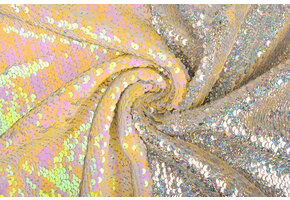 Omkeerbare Pailletten Stof Pastel-Silver Glitter