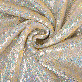 Omkeerbare Pailletten Stof Pastel-Silver Glitter