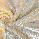Reversibler Paillettenstoff Pastell-Silber Glitzer