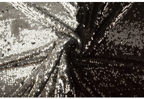 Reversible Sequin on Mesh Silver-Black