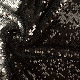 Reversibler Pailletten auf Netz Silber-Schwarz