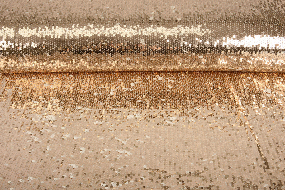 Omkeerbare Pailletten op Mesh Champagne-Creme