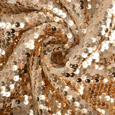 Reversibler Pailletten auf Netz Champagne-Creme