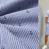 Seersucker Stripes Anchor Black