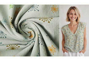 100% Gewaschene Baumwolle Löwenzahn Hell Altgrün