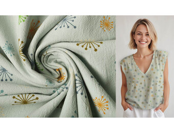100% Gewassen Katoen Paardenbloem Licht Oud Groen