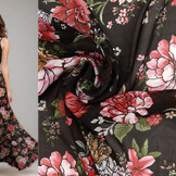 Chiffon Bedruckt Keet Schwarz