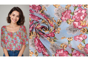 Chiffon Printed Bregje Blue