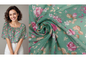 Chiffon Bedruckt Froukje Minzgrün