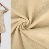 Embroidered Double Gauze Fabric Beige