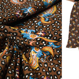 100% Viskose Panther Paisley Braun