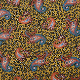 100% Viskose Panther Paisley Ocker Gelb