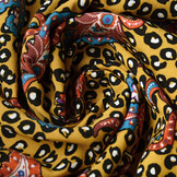 100% Viscose Panter Paisley Oker Geel