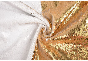 Reversible Sequin Fabric White - Gold