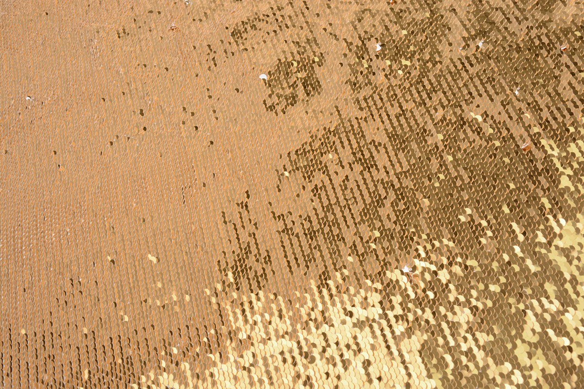 Omkeerbare Pailletten Stof Wit - Goud