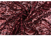 Sequins on Mesh Mila Bordeaux