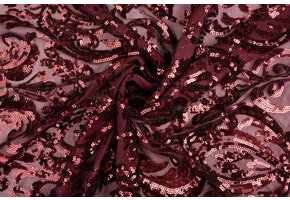 Pailletten op Mesh Mila Bordeaux