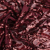 Sequins on Mesh Mila Bordeaux