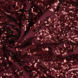 Sequins on Mesh Mila Bordeaux