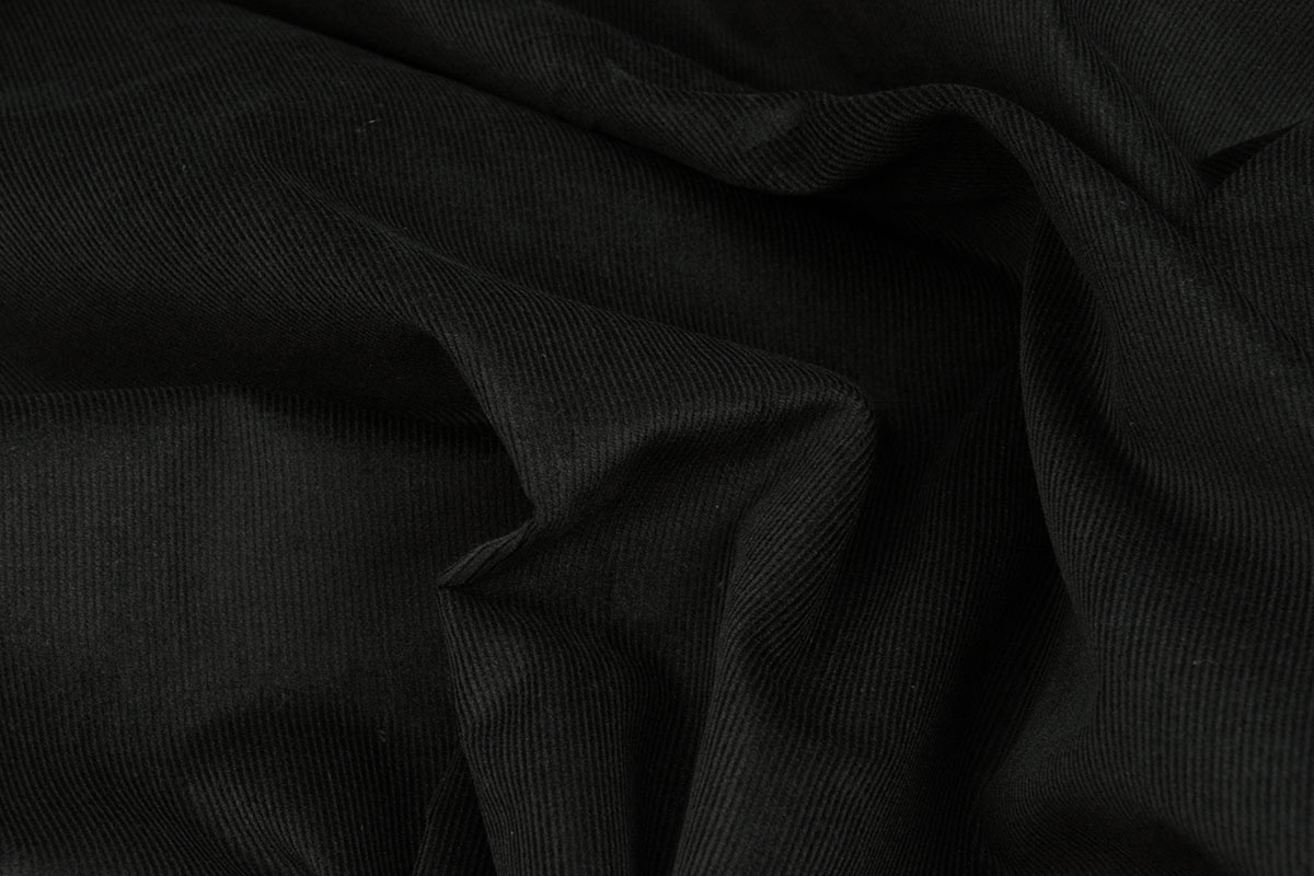 Fijne Rib Stof 21 W Corduroy Zwart