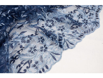 Netz Bestickt Adeline Blau