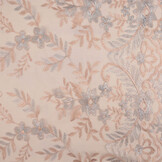 Mesh Geborduurd Adele Poeder Roze - Blauw