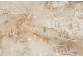 Mesh Embroidered Adele Champagne