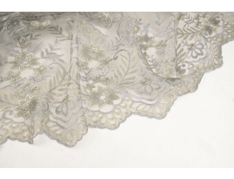 Netz Bestickt Adele Grau Blau