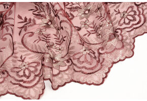 Netz Bestickt Adele Bordeaux