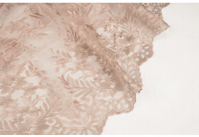 Mesh Embroidered Adele Powder Pink - Beige