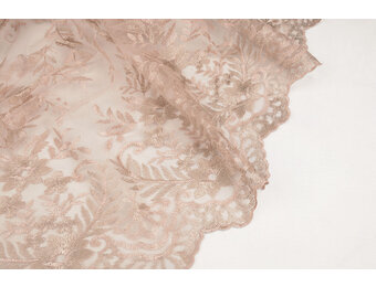 Mesh Embroidered Adele Powder Pink - Beige