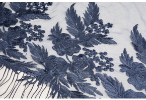 Mesh Embroidered Agatha Dark Blue