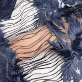 Mesh Geborduurd Agatha Donker Blauw