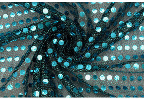 Pailletten op Lurex Donker Aqua
