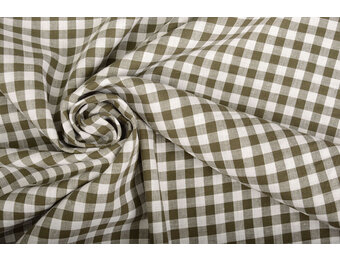Gingham Check 8 mm Dark Khaki
