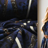 Jersey Fabric Panther Stripes Blue