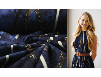 Jersey Fabric Panther Stripes Blue