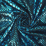 Lamé Schlangenprint Aqua