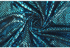 Lamé Slangenprint Aqua