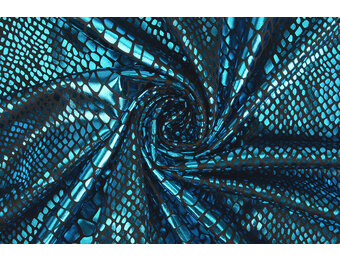 Lamé Snake Print Aqua