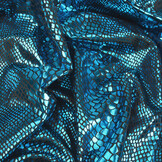 Lamé Slangenprint Aqua