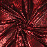 Lamé Snake Print Red