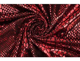Lamé Schlangenprint Rot